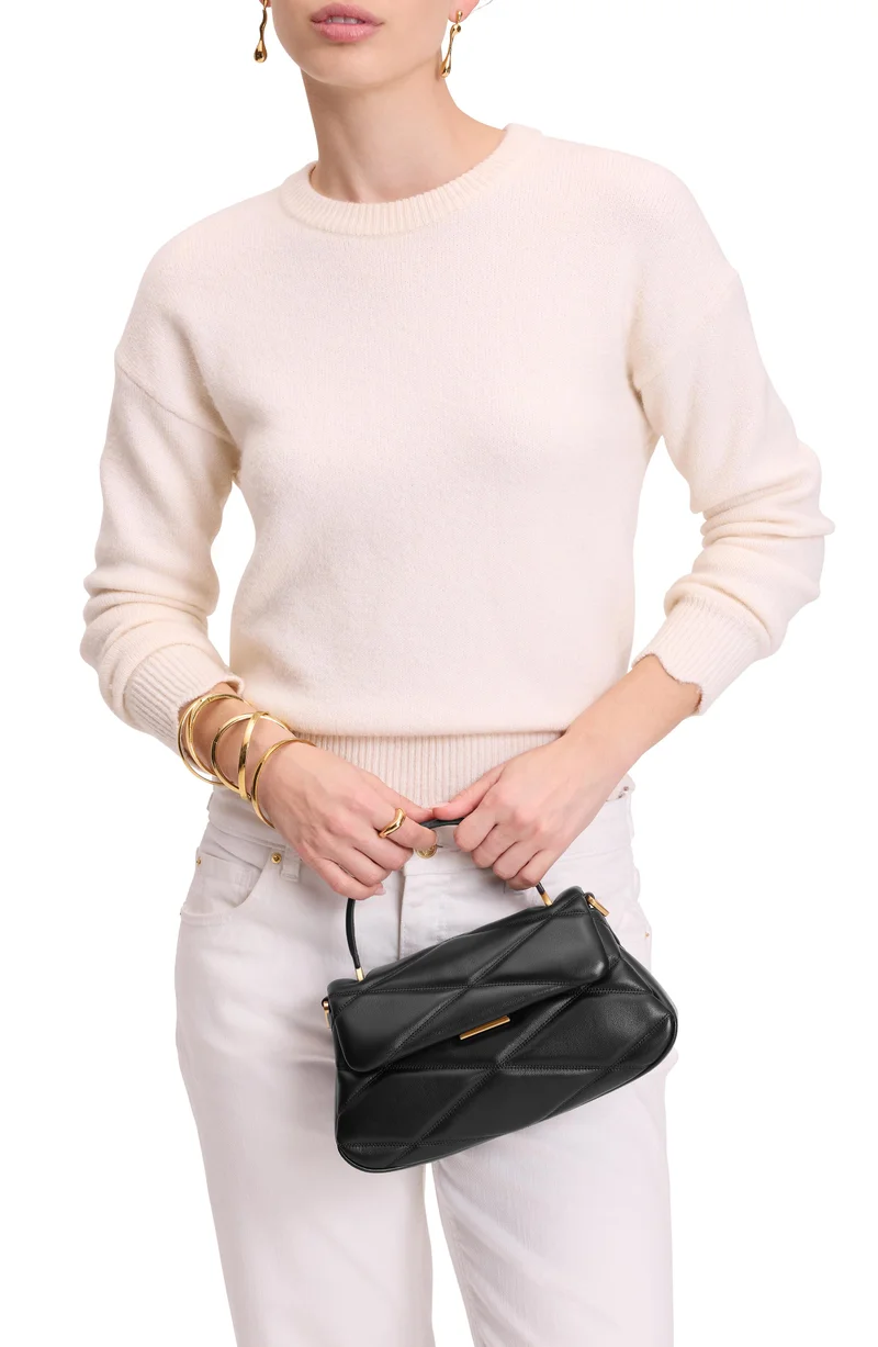 كيت سبيد حقيبة يد جلد مبطنة صغيرة بمقبض علوي